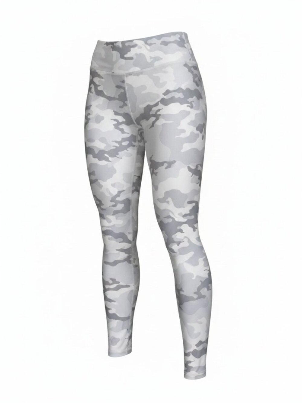 Avia Womens Active Leggings Crop Length S-3XL High-Waisted No Pockets Gray Camo
